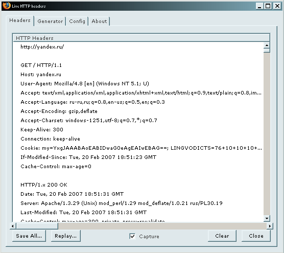 Live HTTP Headers